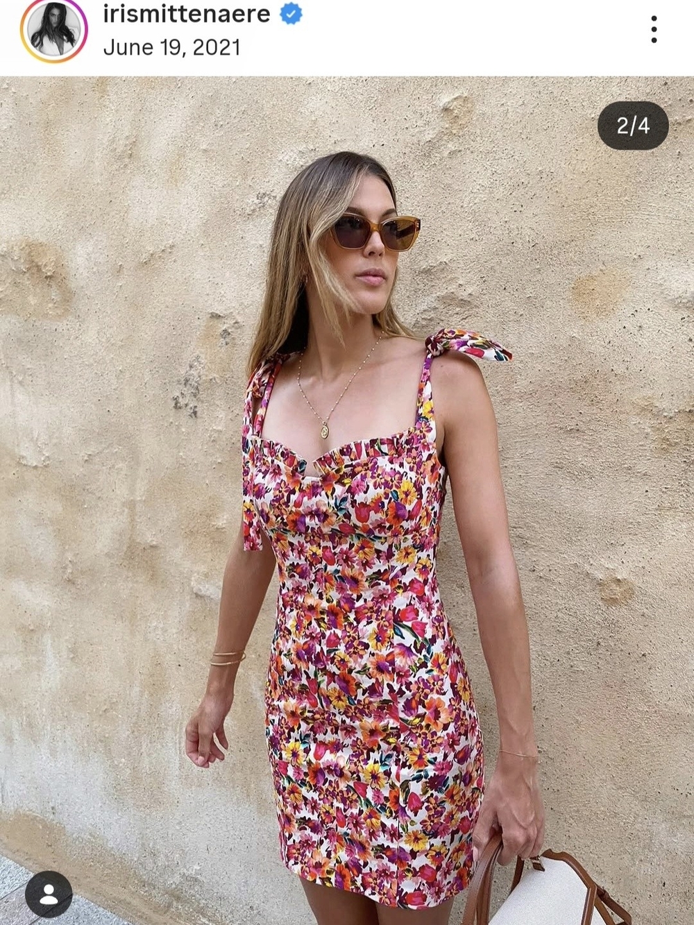 Floral Tie-Shoulder Mini Dress - Pink Floral
